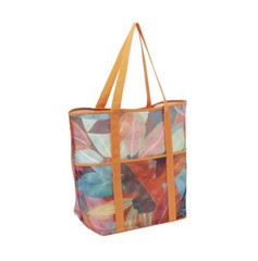 Time and Tru Women’s Mesh Beach Tote Bag – Tropic Orange Spirit 19 in x 17 in