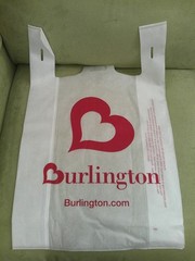 27 Count Lot of White with Red Reusable Burlington Shopping Bags