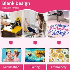 AMDAILY 24Pcs Sublimation Blank Canvas Makeup Bags, 7.87 x 5.7 inch 24, White