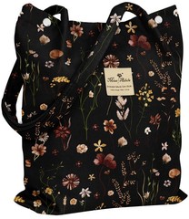 Corduroy Tote Bag for Women – Reusable Totes with Magnetic Buckle & Pocket St…