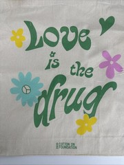 LOT OF 2 RARE Cotton:On Organic Tote Bag “Love is the Drug” Reusable Grocery NEW