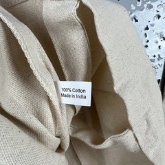 Brooklinen Unisex Tote Bag Grocery Travel Beige Logo 100% Cotton set of 2