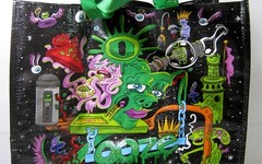 Ooze Life Graphic Reusable Recycle Tote Bag Psychedelic Art