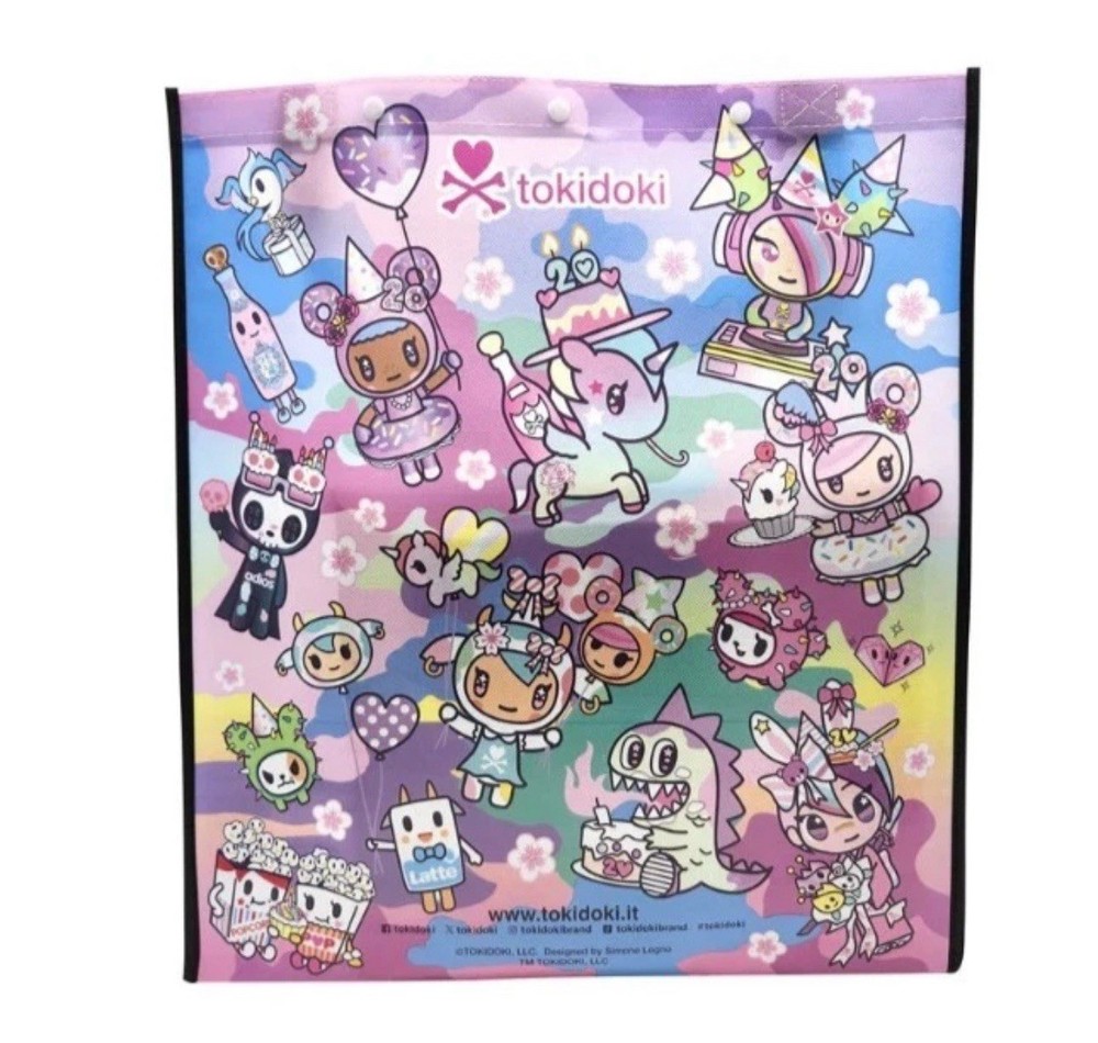 1 x NEW TOKIDOKI REUSABLE SHOPPING BAG/BACKPACK/TOTE – 20th anniversary print