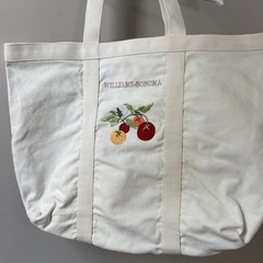 Rare Embroidered Williams Sonoma Canvas Tomato Tote Bag Farmers Market