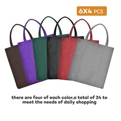 24pack Reusable Grocery Bagslarge Washable Foldable Shopping Bagsheavy Duty To