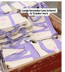 Trader Joe’s Lavender Purple Large Canvas Tote Bag Limited It Bag 2026 🐣💜