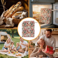 Finphoon 2-Pack Beeswax Lining Bread Bags for 17×13 Inch, Floral A