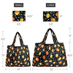 Wrapables Large & Small Foldable Tote Nylon Reusable Grocery Bags, Set of 2
