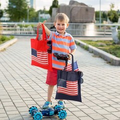 36 Pcs Patriotic Tote Bag Reusable American Flag Gift Bags for 4th of July In…
