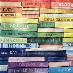 ❤️POSITIVE LOVE BOOKS 🌈Reusable Shopping Bag~EcoTote TJ Maxx Colorful 📚
