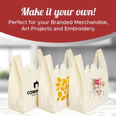 300 Pack Cream Reusable Eco-Friendly Grocery T-Shirt Shopping Bags 21.5”x12.2…