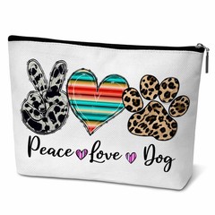 ONDTOM Western Makeup Bag, Country Girl Gifts Peace love dogs(leopard print)