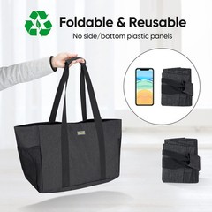 Soft 9 Gallon Extra Large Utility Tote, Foldable Reusable Storage Bag (Charco…