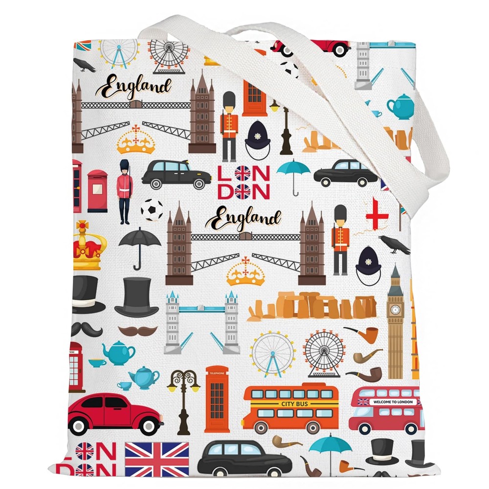 LEVLO London Travel Gift British Theme Cosmetic Bag England L, Tote