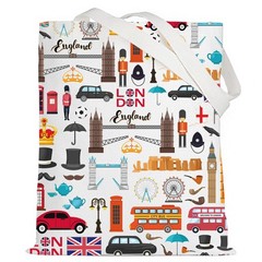 LEVLO London Travel Gift British Theme Cosmetic Bag England L, Tote