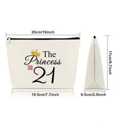 21st Birthday Gifts for Daughter Makeup Bag 21 Year Old The Princess is 21