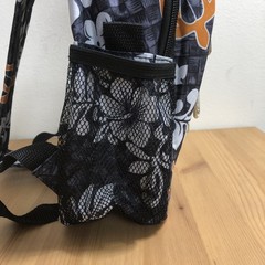 Aloha Hawaii Spirit Floral Bag Travel Hiking Backpack Black White
