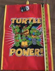 Nickelodeon TMNT Turtle Power Reusable Shopping Bag Large Red 18x14x3″