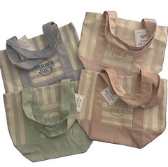 Trader Joe’s Mini Pastel Stripe Canvas Tote Bag Limited Edition Set Of 4 2026