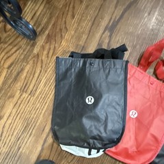 Lululemon Foldable Reusable Shopping Bags Set of 4 Black Red Gray White