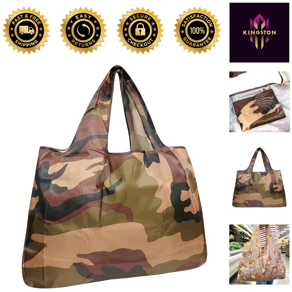 Eco-Friendly Foldable Grocery Tote – Lightweight Waterproof Nylon Bag, 22×16.5