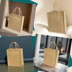 15pcs Jute handbags Reusable Vertical Burlap Tote bags with Waterproof Liner …