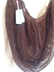 ECHO DESIGN Mesh Beach Bag Tote Style 113186 in Brown 203 New NWT