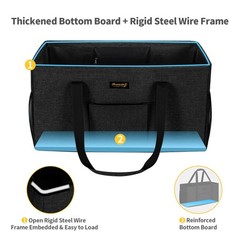 Extra Large Utility Tote Bag, Stand Up Utility Tote with Metal Wire Frame & H…