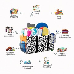 Extra Large Utility Tote Bag – Oversized Collapsible Reusable Wire Frame Rect…