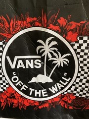 Vans Off The Wall Reusable Large Classic Black/Red/White Logo Shopping Tote Bag
