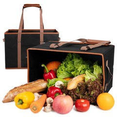 Set of 2, Large Reusable Grocery Shopping Bags,Collapsible,Heavy Duty Tote, B…
