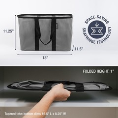 EcoBasket Reusable Grocery Tote – 30L – Pack of 1 – Gray Black – Collapsible …