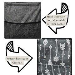 Extra Large Utility Tote Reusable Grocery Bag Oversized Collapsible Arrow-gray