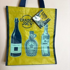 LOT 2x — Trader Joe’s 6 Bottle Wine Drink Beverage Carrier Gift Grocery Tote Bag