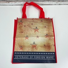 VFW Veterans Of Foreign Wars Stars & Stripes Flag Reusable Grocery Shopping Bag
