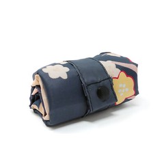 Wrapables Large Reusable Shopping Tote Bag with Outer Pouch, Midnight Floral