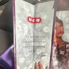 H-E-B Selena Foldable Reusable Shopping Bag Purple Plastic Contemporary Tote