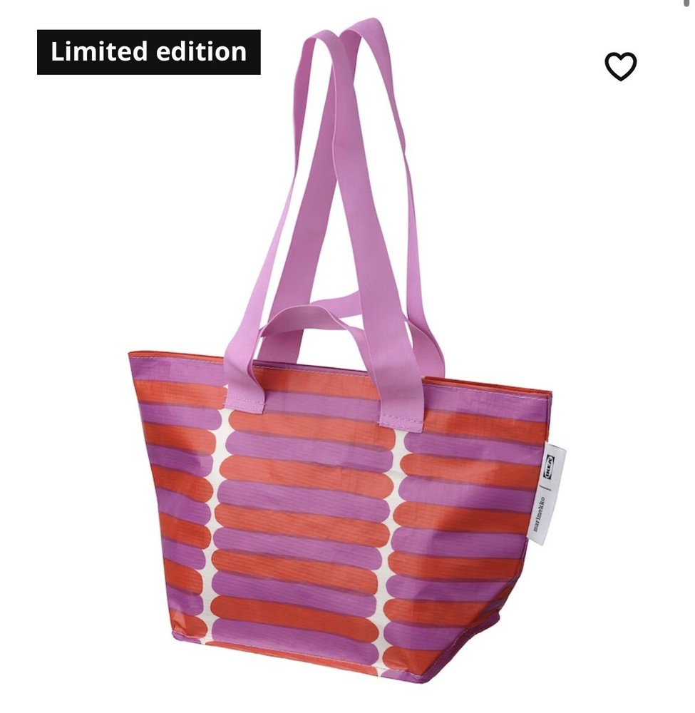 (RARE) IKEA x Marimekko BASTUA Reusable Shopping Bag Small Pink Orange Purple+FS