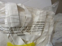6 Solid white cotton canvas flat tote bags 14.5″ x 13.5″ w/ carry strap handles