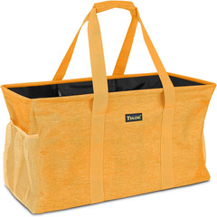 BALEINE Extra Large Utility Tote Bag with Reinforced Wire Frame, Reusable Grocer