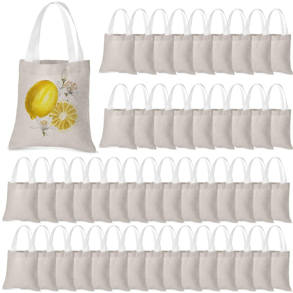 50 Pcs Mini Canvas Tote Bags Bulk 10 x 10 Inch DIY Small Blank Tote Bag Reusa…