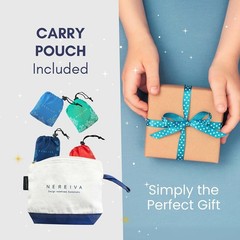 5 Pack Foldable Grocery Bags into Tiny Pouch – Large Capacity Multi-Color, Great