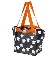 Ikea KUSTFYR Bag, Ghost Pattern, Black/White/Orange, 10 ¾x7x10 ¾ “, 440 oz