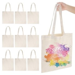 10 Pack Sublimation Tote Bags Blanks large 15 x 16 in with Long Handle Reusab…