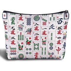 Zomhix Chinoiserie Chinese Mahjong Tiles Makeup Bag, Gifts Mahjong-H
