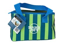 Trader Joe’s Mini Insulated Tote Lunch Bag Blue Stripes Limited Next Craze 🛍️