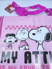 Peanuts New Snoopy & Gang My Attitude Reusable Shopping Bag Grocery Bag