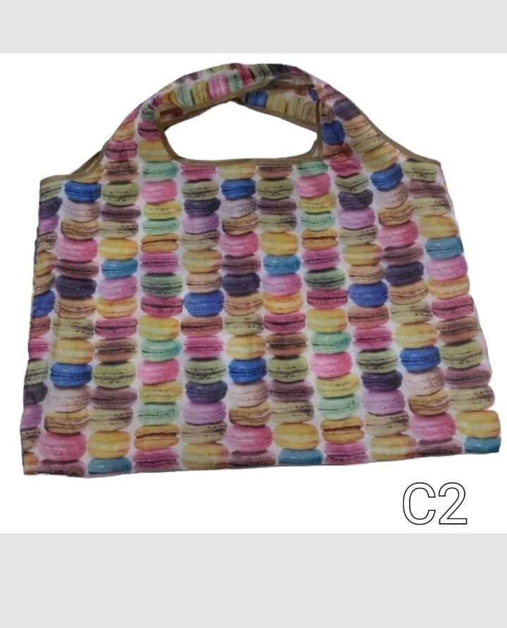 Eco Reusable Foldable Shopping Tote Colorful Macarons By Wrapables