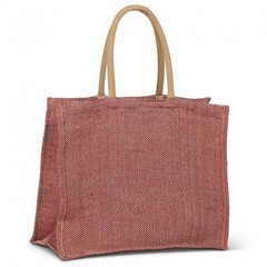 Red And White Herringbone Pattern Tote Bag